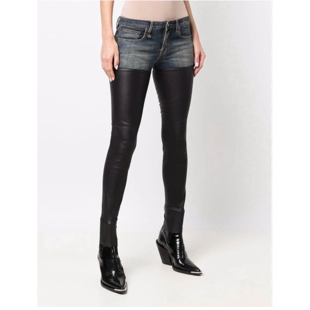 R13 Chaps Leather Jeans Size 27